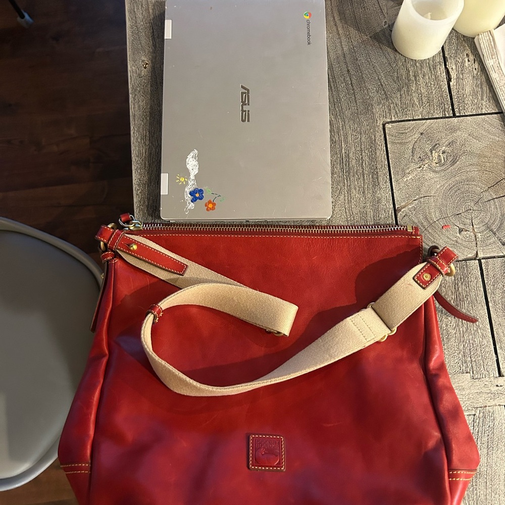 Dooney & Bourke Florentine Tilton xl satchel crossbody Red Leather Shoulder Bag